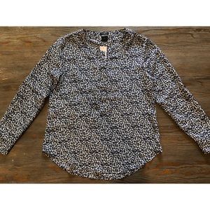 Navy blue floral blouse